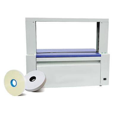 Máy đóng đai tự động có thể điều chỉnh lực siết 5-60N và tốc độ 26 lần/phút, băng keo Kraft OPP cho đóng gói đa năng