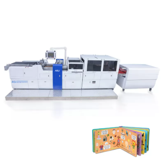 HX450C Vỏ bìa sách dạng bảng dành cho trẻ em trong máy được thiết kế để đóng bìa sách dạng bảng với con lăn cơ học để tránh trầy xước bìa